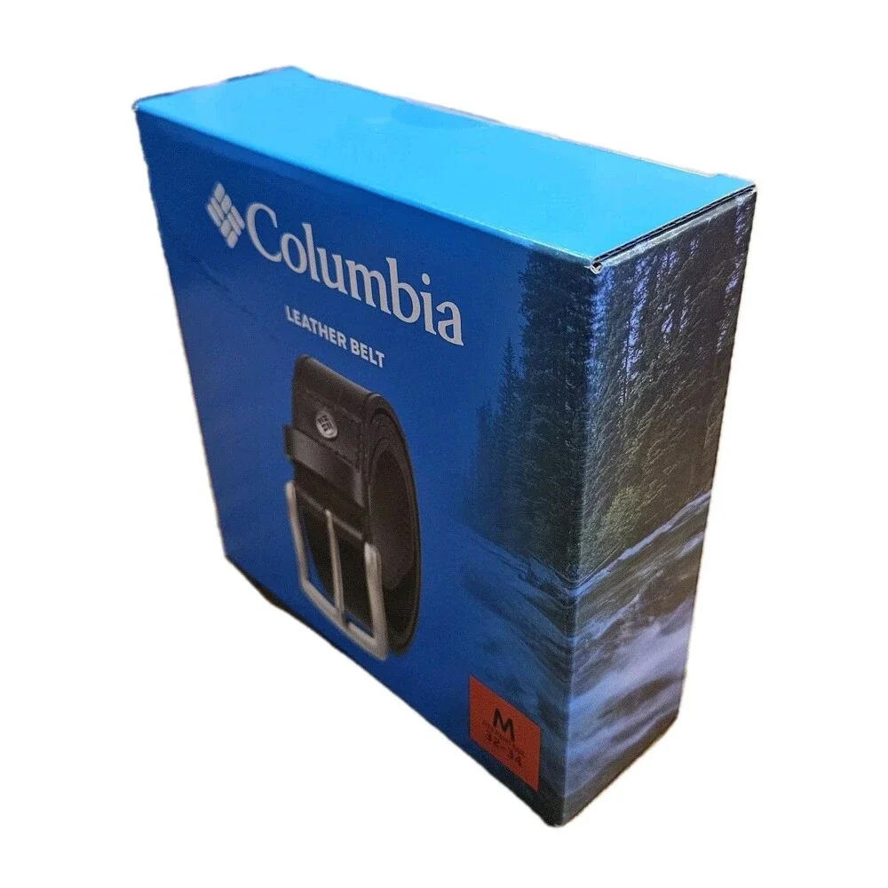 Columbia Men's Genuine Leather Belt, Black‎ M (32-34)